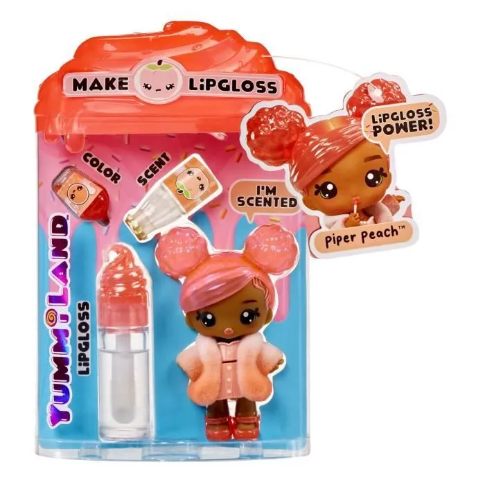 Yummiland - 1 poupée 10 cm et un gloss pailleté à créer - Piper - Goût Pêche - Dès 4ans-3