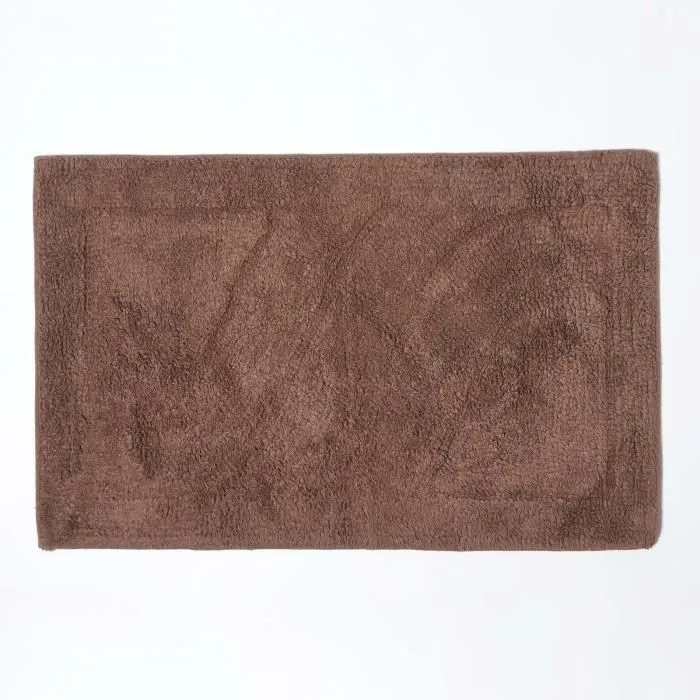 Tapis de bain - HOMESCAPES - Haut de gamme - 2 pièces - Chocolat-1