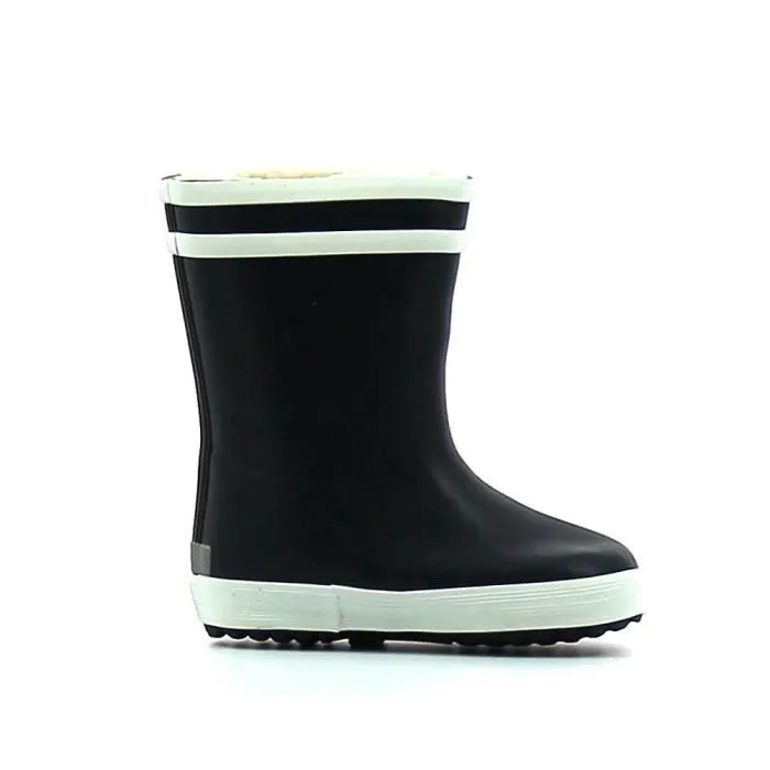 Bottes de pluie enfant - Aigle - Lolly Pop Fur - Noir/Marine - Caoutchouc - Doublure polyester/coton-3