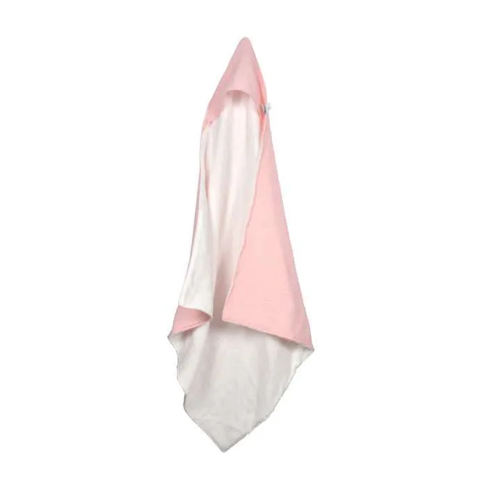 Bébé Douceur - Cape de bain en gaze de coton - Rose-0