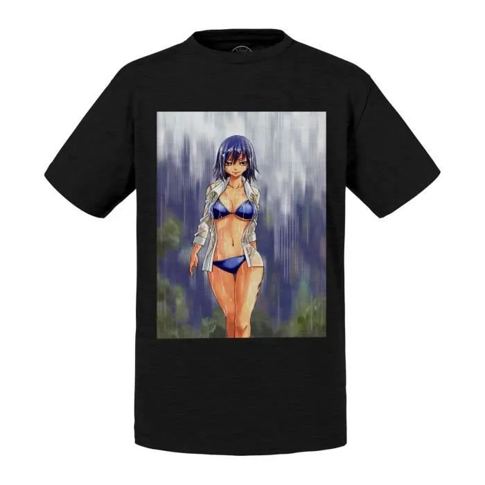 T-shirt Enfant Noir Fairy Tail Juvia Mage Eau Manga Sorciere Manga Anime-0