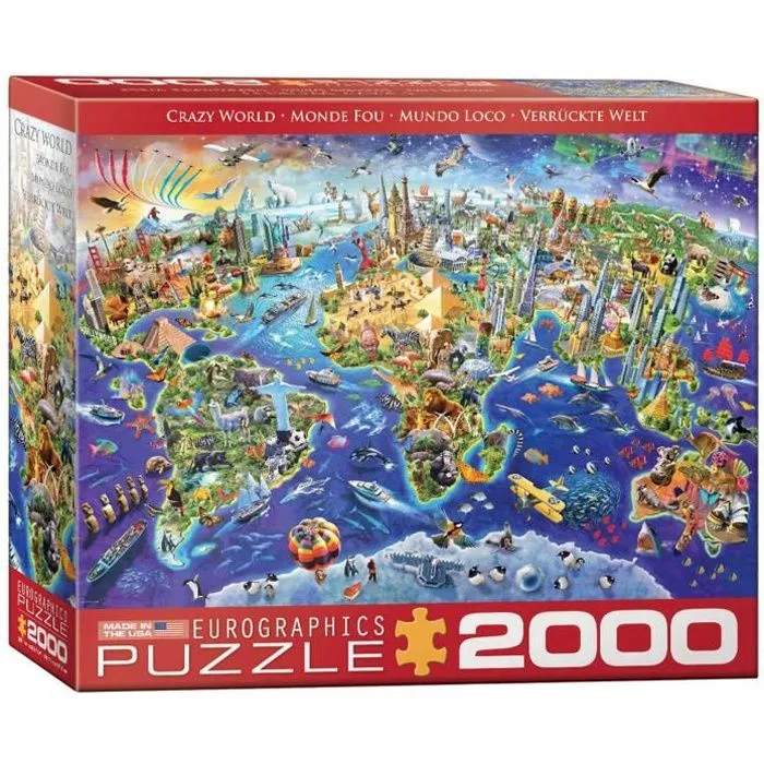 Puzzle 2000 pièces : Monde fou Coloris Unique-0
