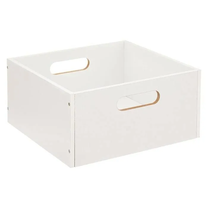Boîte de Rangement - FIVE - 31 x 31 x 15 cm - Blanc - Bois MDF-0