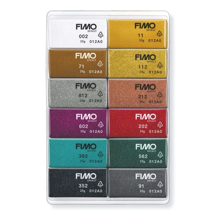Pâte à modeler - FIMO - Assortiment FIMO soft « Effet sparkle » - 12 pièces - 25 g - Mixte-1