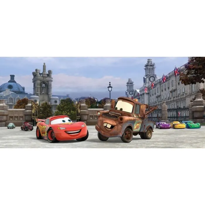 Poster - AG DESIGN - Flash McQueen et Martin - H 90 x L 202 cm - Décoration murale - Enfant-0