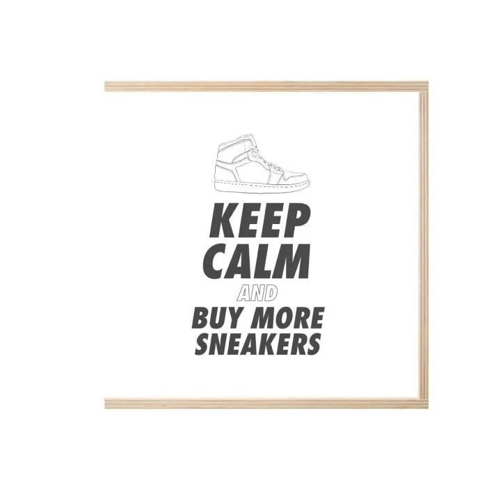 Boite Coffret en Bois - Keep Calm and Buy more Sneakers Sneakerhead Collection Shoes Hobby Kicks (11 x 11 x 3,5 cm)-2