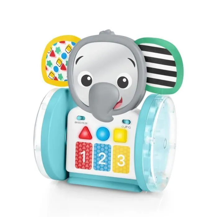 BABY EINSTEIN EARL l'éléphant Jouet d'éveil à roulettes interactif multilingue, développement de la motricité, apprentissage musique-0