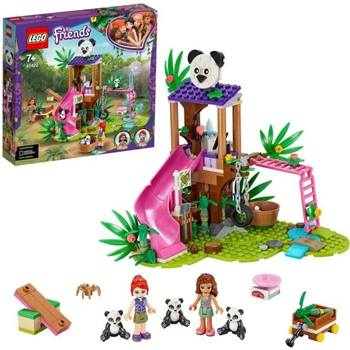 LEGO® Friends 41422 La Cabane des Pandas dans la Jungle, Jouet avec Mini Poupées Mia, Olivia, et les Figurines d'Animaux-0