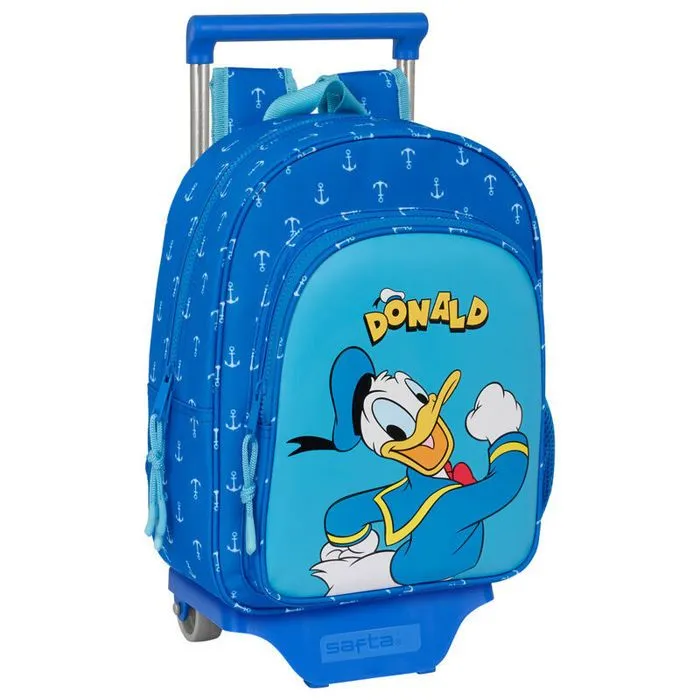Sac trolley enfant - Safta - Disney Donald Duck - Bleu - 26x11x34cm - Ergonomique-0
