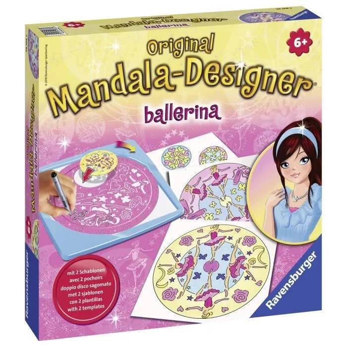 Jeu de pochoirs Mandala Ravensburger - Ballerina - Pour enfant de 6 ans et plus-1