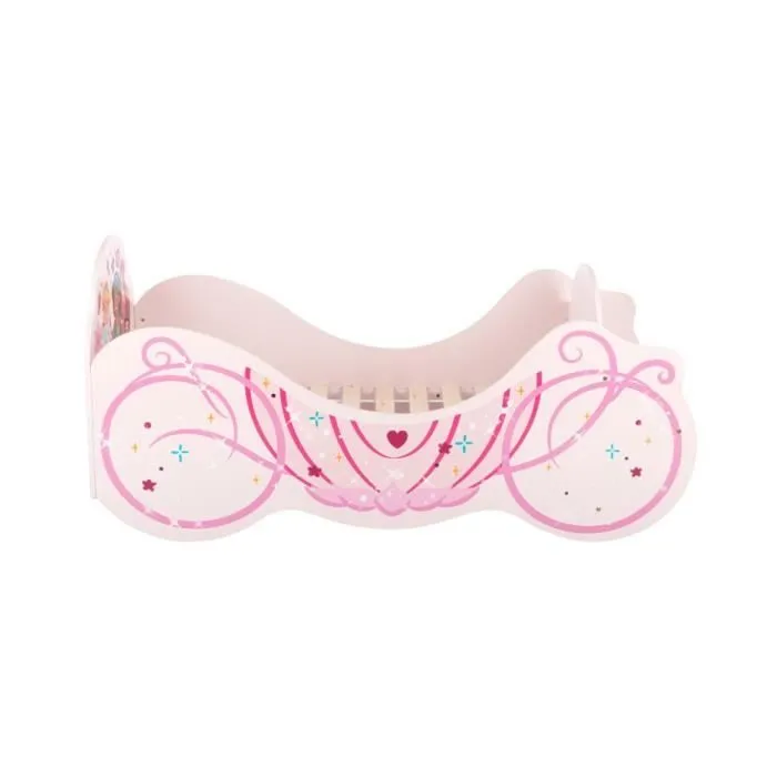 Lit calèche - Disney Home - Disney Princesses - Avec rangement - Baldaquin - Rose-3