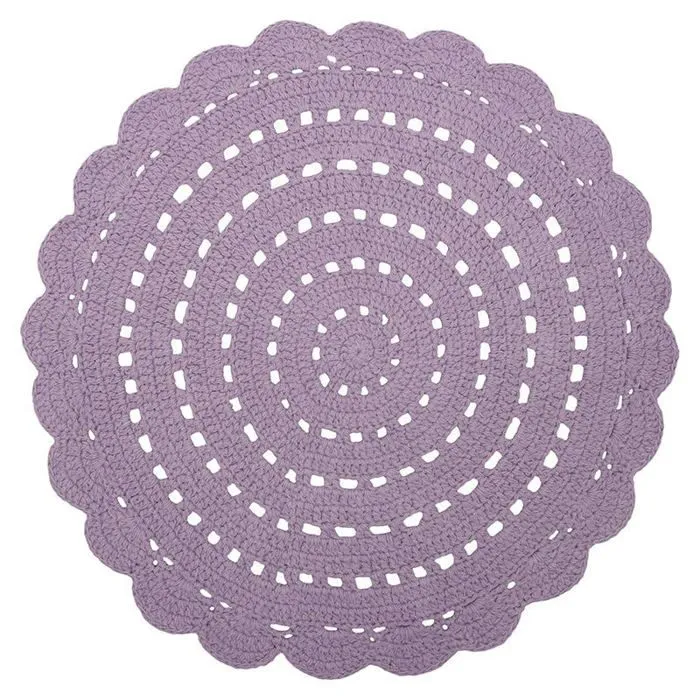 Tapis rond Alma Mauve - NATTIOT - Coton-0