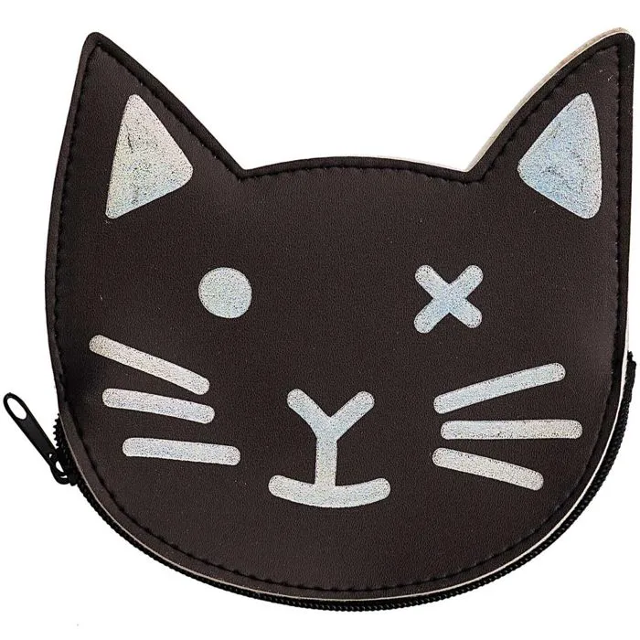 Porte monnaie - Rico Design - chat noir - 12 x 12 cm - Enfant - Mixte-0