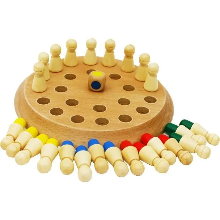 Jeux de mémoire en Bois pour Enfants et Adultes - Jeux de société familiaux pour Enfants et Adultes - Jeux de logique en Bois pour 3-0
