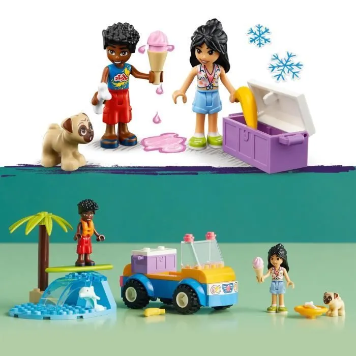 LEGO® Friends 41725 La Journée à la Plage en Buggy, Jouet avec Voiture, Surf, et Mini-Poupées-4
