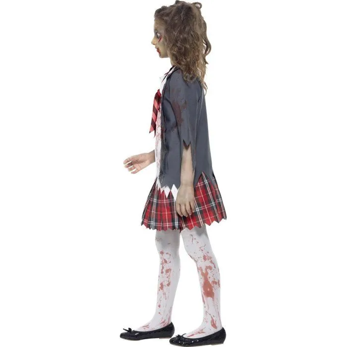 Déguisement Écolière Zombie - Smiffy's - Modèle Sang - Rouge - Enfant - Normes UE-1