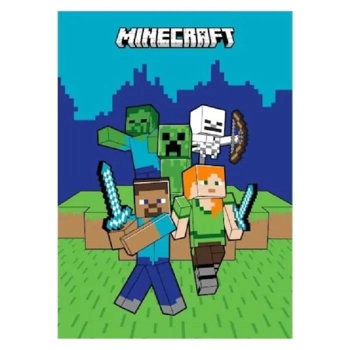 PLAID POLAIRE MINECRAFT 100X140 CM.NEUF.-0