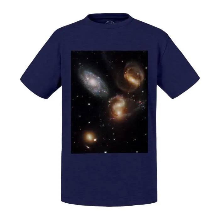 T-shirt Enfant Bleu Voie Lactée Galaxie Univers Espace Etoile-0