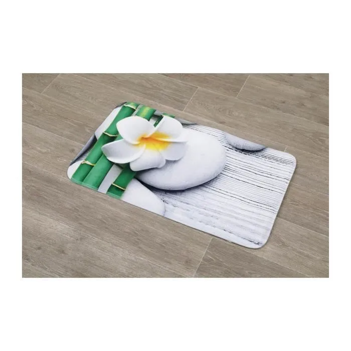 TENDANCE - Tapis de salle de bain en Microfibre 45 x 75 cm déco Honolulu-1