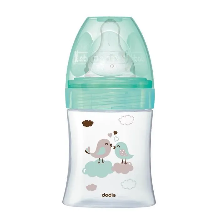 Dodie - Biberon Initiation+ Verre 150ml Vert Oiseaux-0