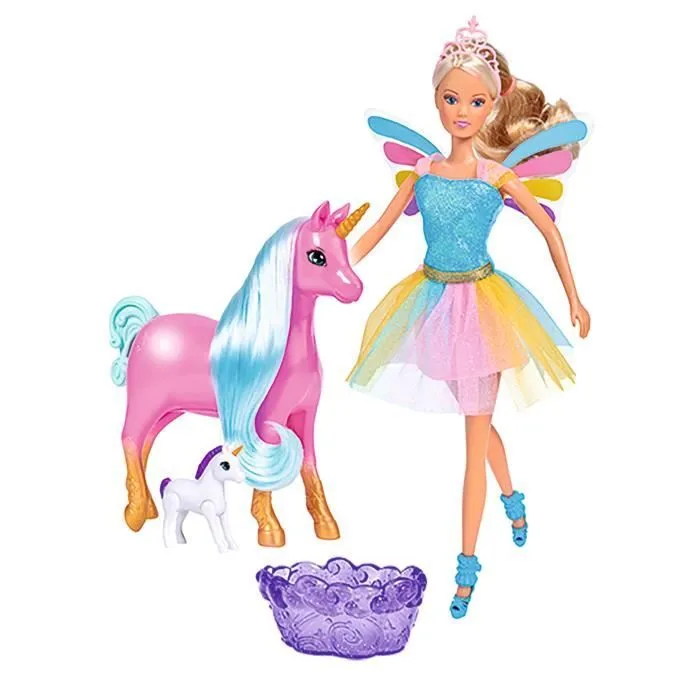 Poupée Steffi Love Fée 29 cm + Licorne enceinte-0