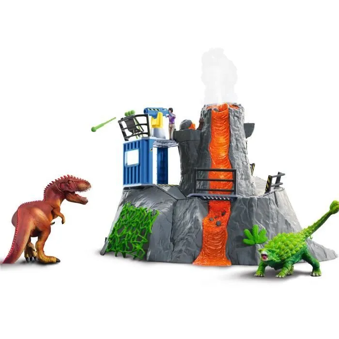 Expédition au grand Volcan, 1 figurine de chercheuse et 2 jouets dinosaures, Pour enfants dès 5 ans, Schleich 42564 DINOSAURS-2