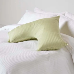 Taie d'oreiller spécial oreiller cervical en coton égyptien 330 fils Forme V vert sauge-1