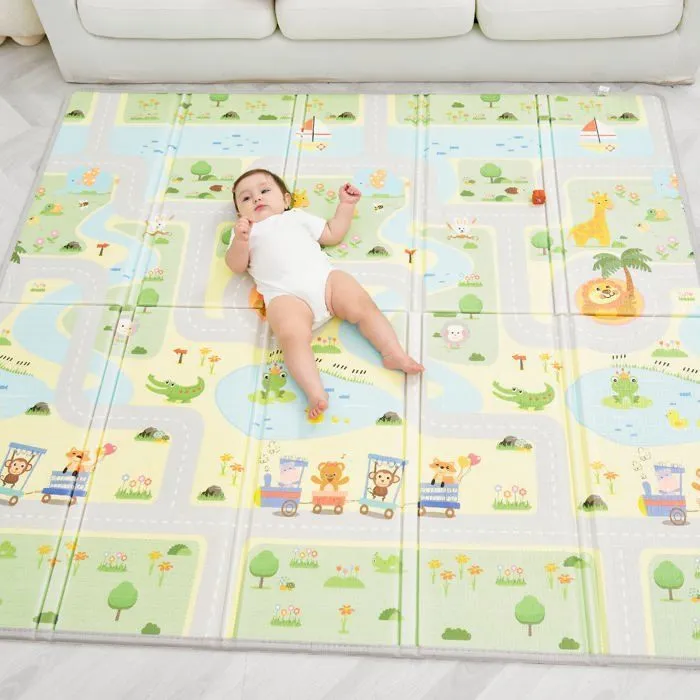 Tapis de Jeu en mousse, épais et pliable pour enfants - 180 x 150 x 1 cm - ROAD | SUPERBE BEBE-0