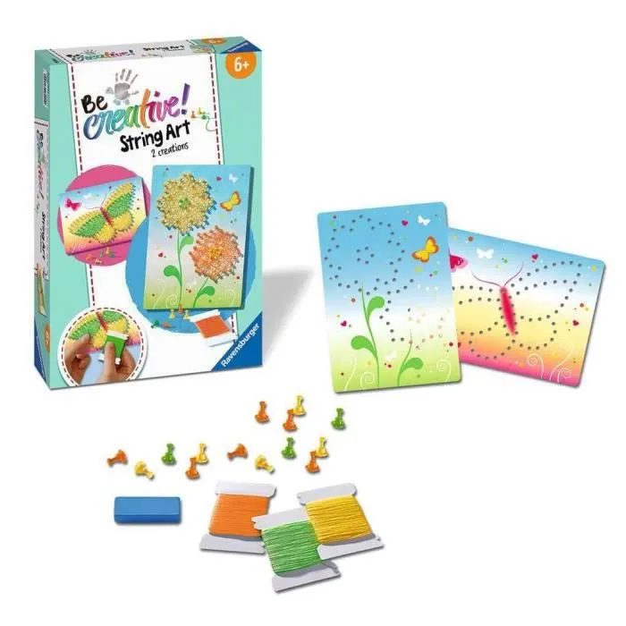 Jeu créatif - RAVENSBURGER - String Art Papillon et fleurs - Multicolore-2