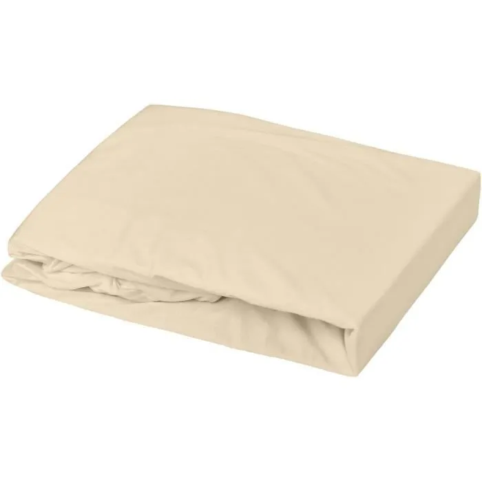 DOMIVA Drap housse + Alèse Uni - 100% Coton - Oeko-Tex® - Blanc/Cailloux - 60 x 120 cm-0
