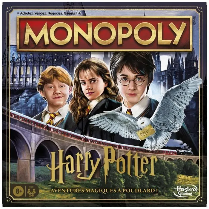 Monopoly Harry Potter édition, Jeu de société de plateau, Aventures magiques à Poudlard, dès 8 ans, 2 à 6 joueurs-5