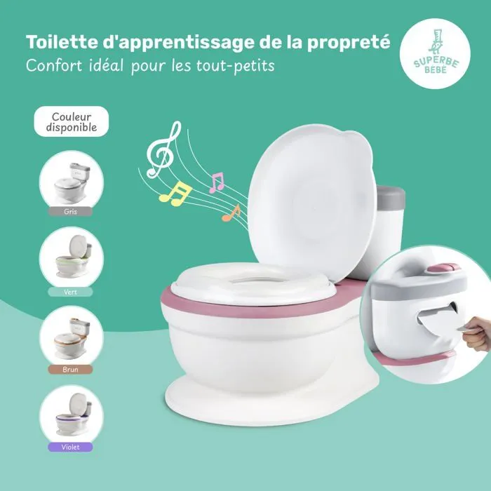 Pot Toilette Bébé Avec Son Pour Apprentissage De La Propreté - Toilette Bebe Et Enfant - Confortable,Anti Dérapant Avec Bruit De-1
