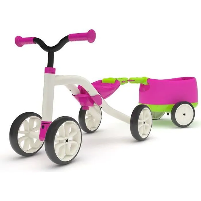 CHILLAFISH Draisienne Combo Quadie+Trailie - 4 Roues - Rose - 1 à 3 Ans-0