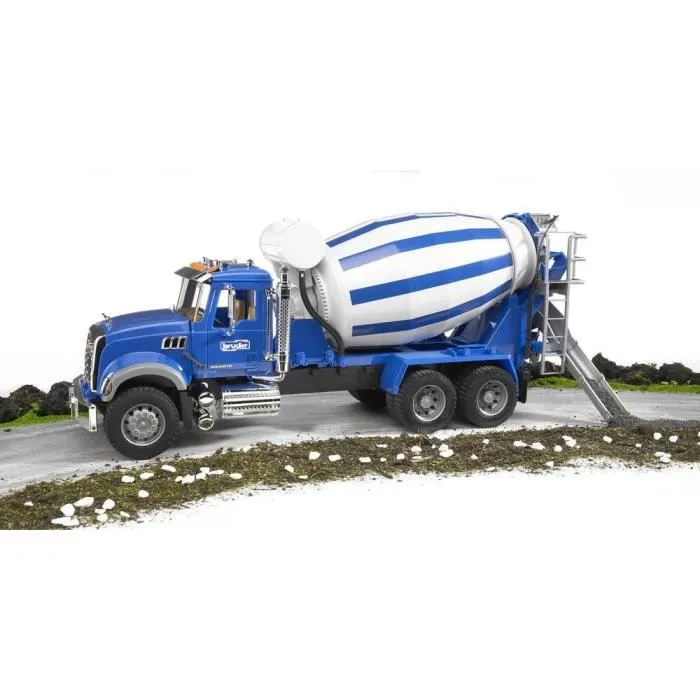 Camion toupie à beton BRUDER MACK Granite Série Super Pro - Bleu - 65 cm-1