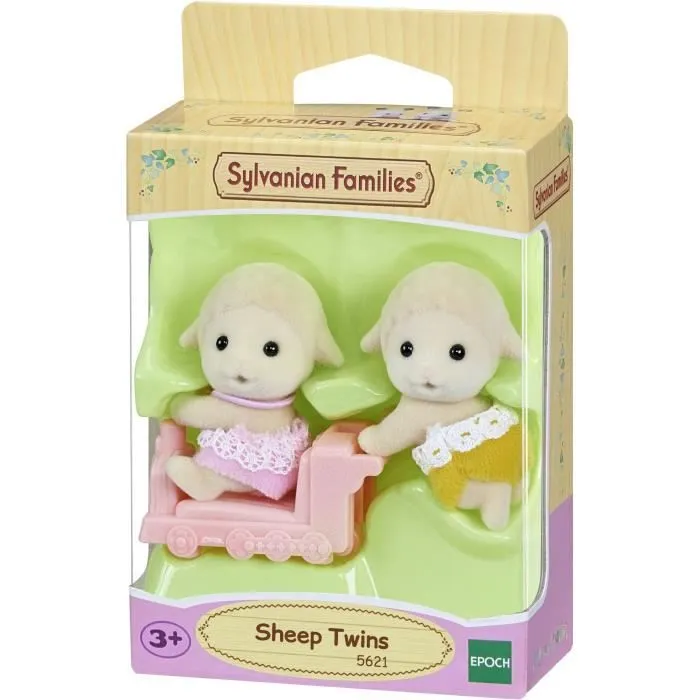 Mini-univers - SYLVANIAN FAMILIES - Les jumeaux mouton - Mixte - 3 ans - Beige - Vert-1