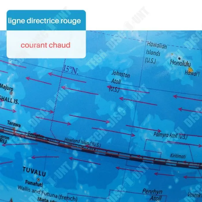 Globe Terrestre - TECH DISCOUNT - HD Plastique - 30 cm - Support Métal - Démonstration Éducative-3