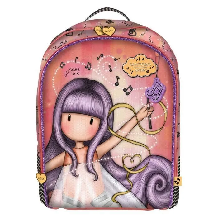 Cartable - Gorjuss - Little Dancer - Saumon - Polyester - Épaulettes rembourrées-1
