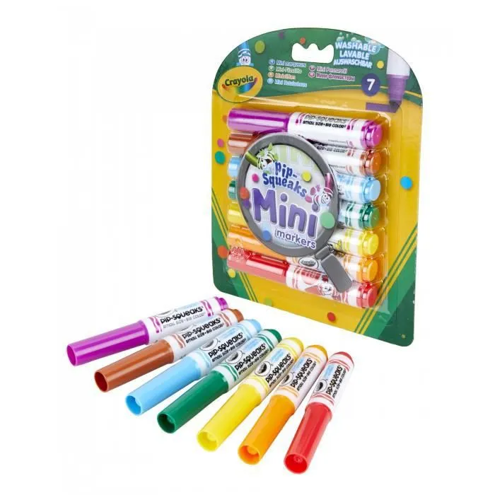 Mini feutres - Crayola - 7 pièces - Lavables - Pointe conique - Multicolore-0