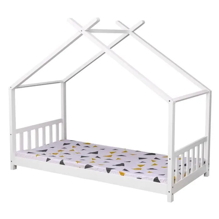 Lit cabane pour enfant 190x90cm blanc GASPARD-0