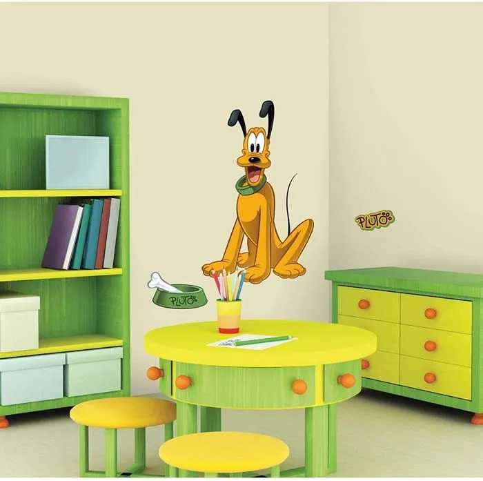 Stickers - lettres adhesives Disney - RMK1511GM - Sticker Geant Repositionnable Mickey et ses Amis Pluto-0