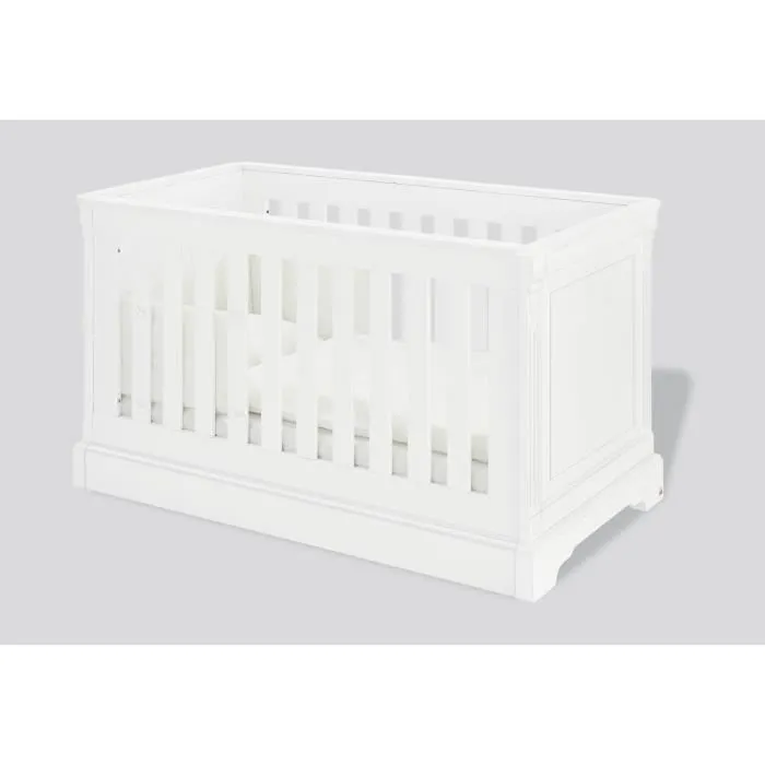 Lit bébé à barreaux et commode à langer Emilia - Pinolino - Blanc - 70x140cm - Réglable en hauteur-1