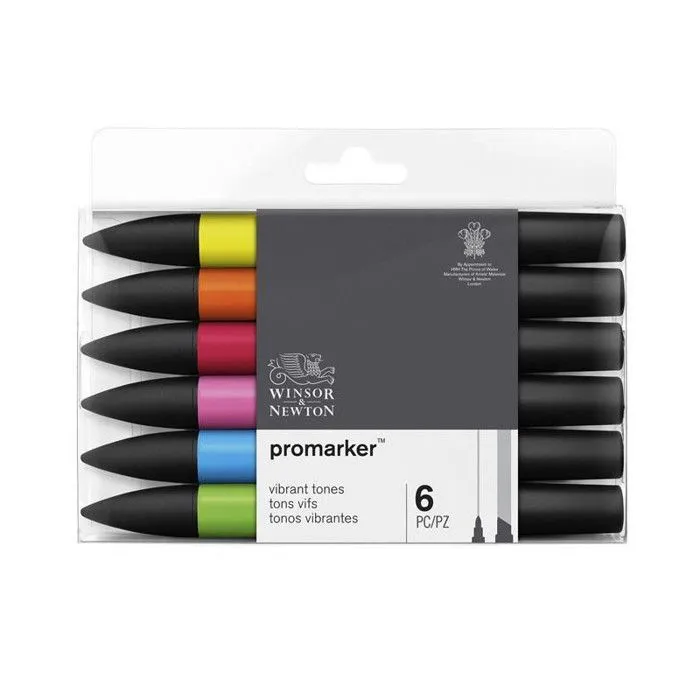 Lot de 6 Feutres Promarker - tons vifs  - Winsor et Newton-0