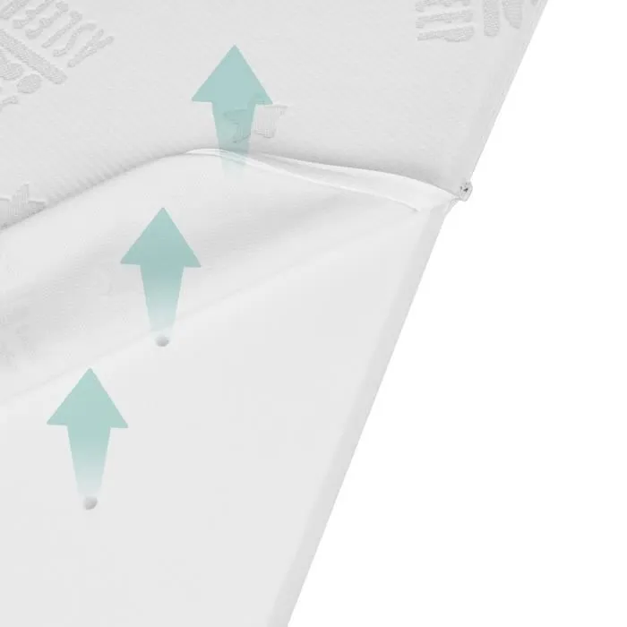 Matelas pour Lit Bébé - ROBA - safe asleep® - 60 x 120 cm - Mousse Respirante - Roulé et Déhoussable - Blanc-1