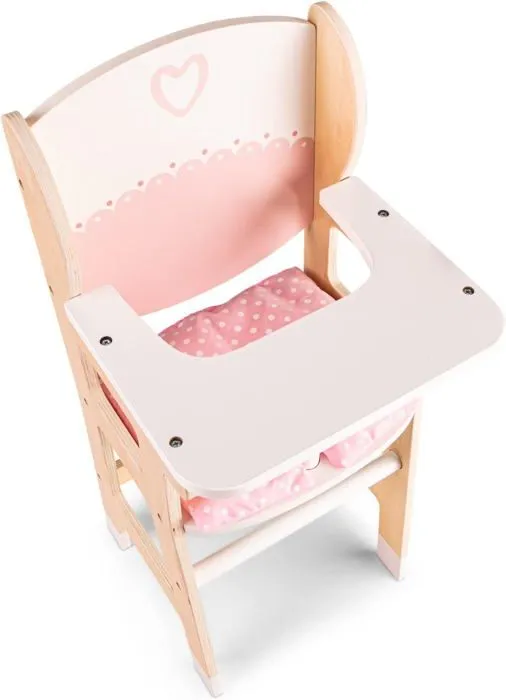 Chaise de poupée en bois NEW CLASSIC TOYS avec coussin - Blanc / Bois / Rose-3