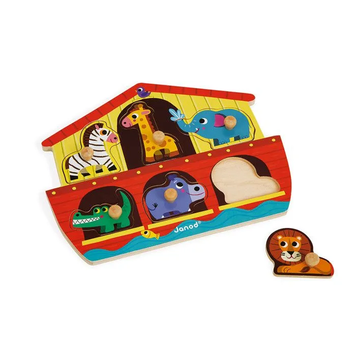 Puzzle encastrement en bois : Arche de Noé-0