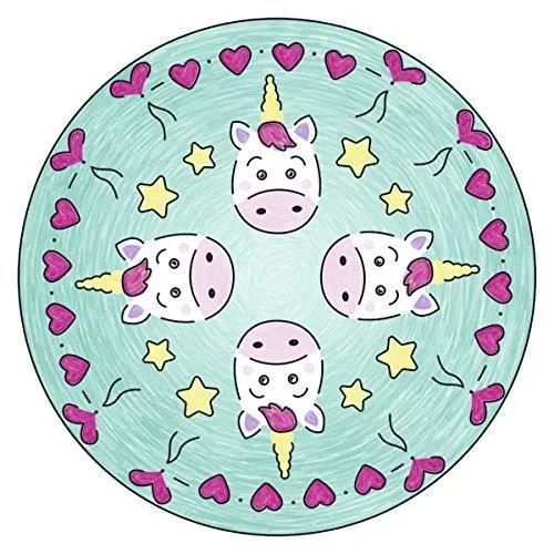 Jeu créatif - RAVENSBURGER - Mandala Mini Unicorn - Rose - Mixte - A partir de 6 ans-1