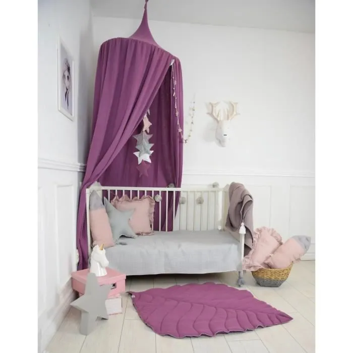 Solenzo -Tente Ciel de lit violet pour Chambre d'enfant (sans Accessoires)-1