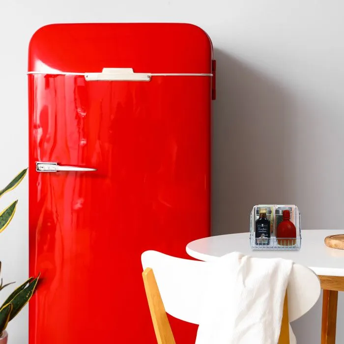 Relaxdays Long organiseur de frigo/réfrigérateur, rangement des aliments, H x L x P env. 10,5 x 14 x 35 cm, transparent-4