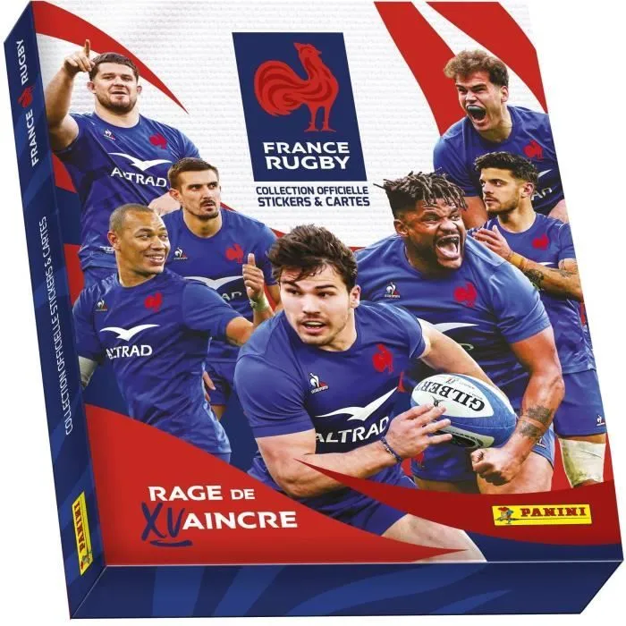 Coffret Collector Rugby Equipe de France-Rage de Vaincre 1 Album + 18 Pochettes + 3 Cartes Edition Limitée - PANINI-0