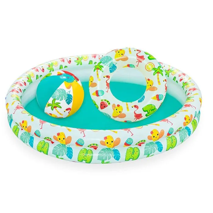 Bestway Piscine Gonflable Enfant 2 Anneaux Ensemble 122x20 cm +2 Ans Jardin 51124-0